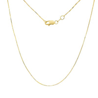 14KT Gold Solid Thin Chain Box Link with Pinwheel Clasp .4mm
