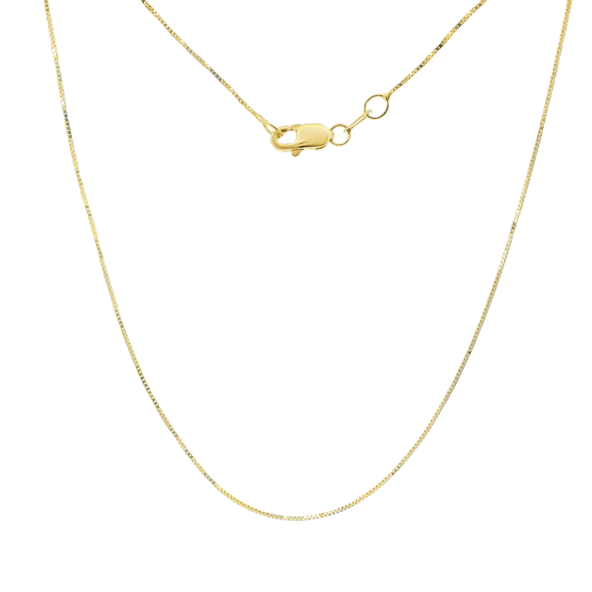 14KT Gold Solid Thin Chain Box Link with Pinwheel Clasp .4mm