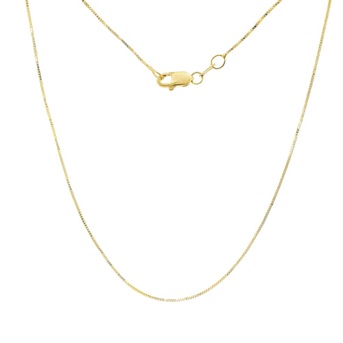 14KT Gold Solid Thin Chain Box Link with Pinwheel Clasp .4mm