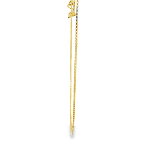 14KT Gold Solid Thin Chain Box Link with Pinwheel Clasp .8mm