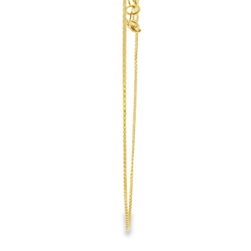 14KT Gold Solid Thin Chain Box Link with Pinwheel Clasp .8mm